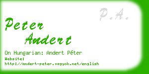 peter andert business card